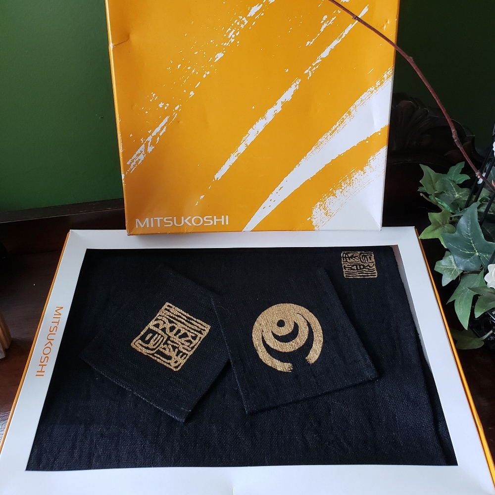 Vintage 1990 Japanese Placemats Set Mitsukoshi